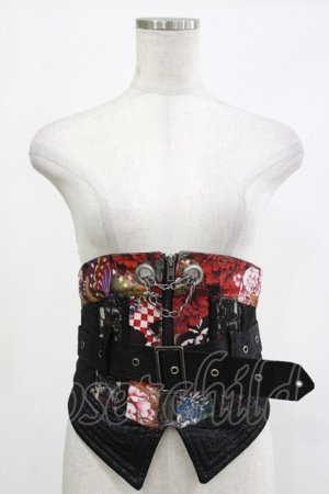 画像: Qutie Frash / ベルトコルセット  ブラック H-26-04-11-1013-QU-ZA-KB-ZH