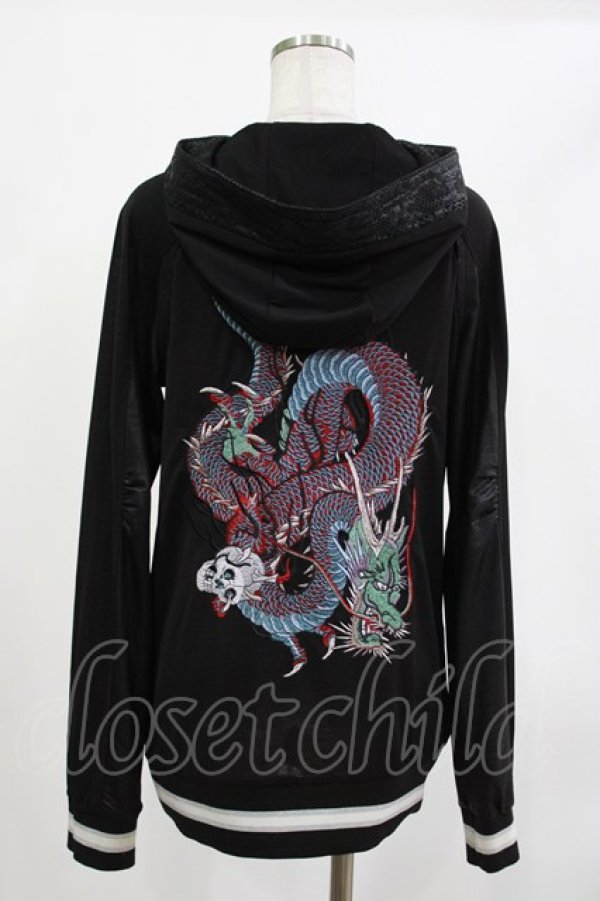 画像2: Qutie Frash / スカルドラゴンパーカー M ブラック H-26-04-11-1015-QU-TO-KB-ZH (2)
