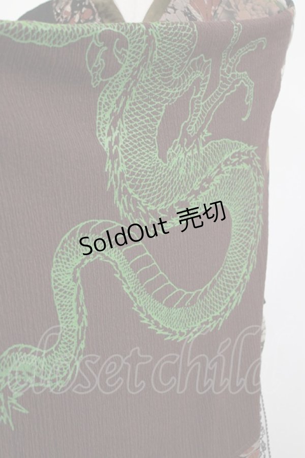 画像5: Qutie Frash / アシメ着物カーデ  ブラック×ブラウン×グリーン H-26-04-11-1017-QU-TO-KB-ZH (5)