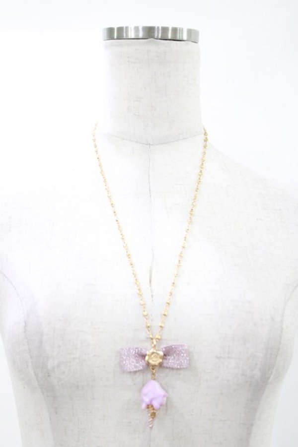 画像2: Q-pot. / メルティージェラートリボンネックレス  マーブル・ブルーベリー H-26-04-11-1022-QP-AC-KB-ZH (2)