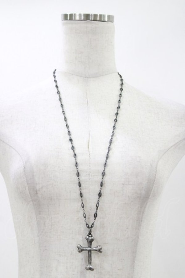 画像2: Q-pot. / ボーンクロスロザリオネックレス  シルバー H-26-04-11-1025-QP-AC-KB-ZH (2)