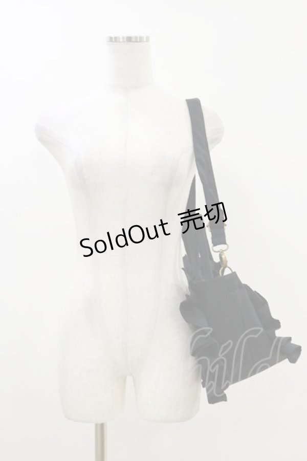 画像2: 尾州ロリィタ / 尾州のおリボンFRILLバッグ  ブラック H-26-04-11-011-LO-BG-NS-ZH (2)