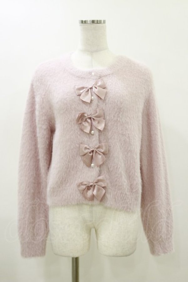 画像1: m petit by misako / NINA'Sコラボリボンニットカーディガン M ピンク H-26-04-11-020-LO-TO-NS-ZH (1)