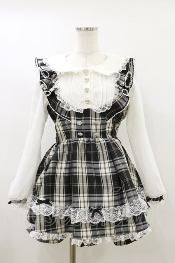 画像1: NOEMIE / メニーリボンラッフルフリルヨークセットアップ M ブラック/チェック H-26-04-11-022-LO-OP-NS-ZH (1)