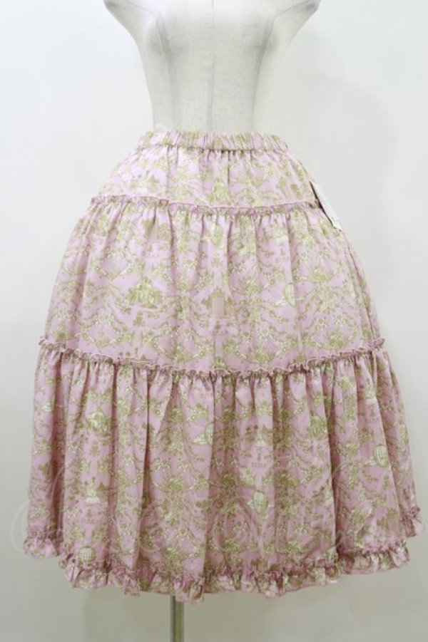 画像1: m petit by misako / AM*ジュイパニエスカート LL ピンク/アイボリー リバーシブル H-26-04-11-026-LO-SK-NS-ZH (1)