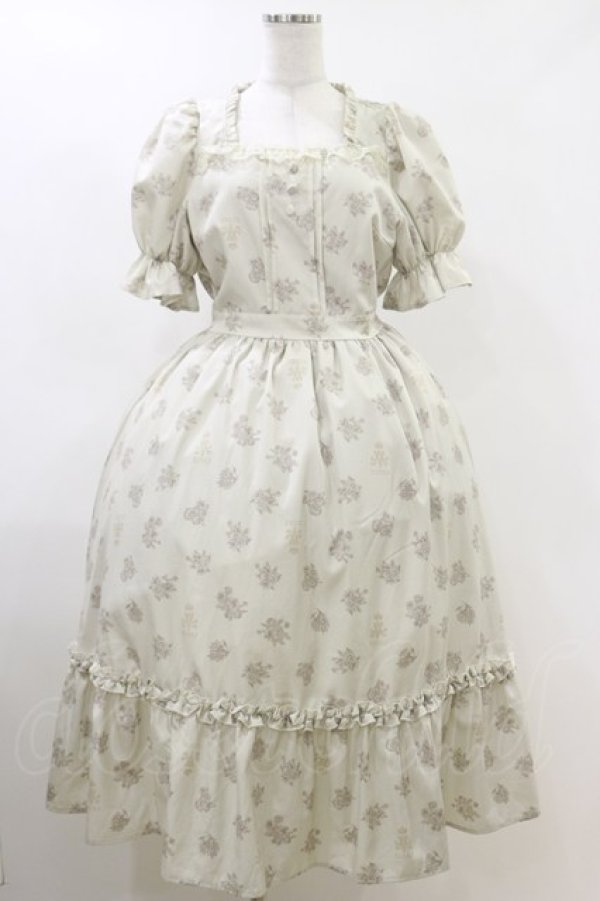 画像1: m petit by misako / AOKハナガラスクエアワンピース M アイボリー H-26-04-11-032-LO-OP-NS-ZH (1)