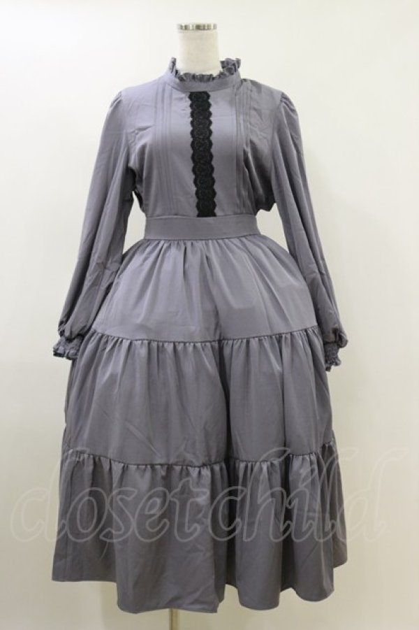 画像1: m petit by misako / AM*レースティアードワンピース L グレー H-26-04-11-035-LO-OP-NS-ZH (1)