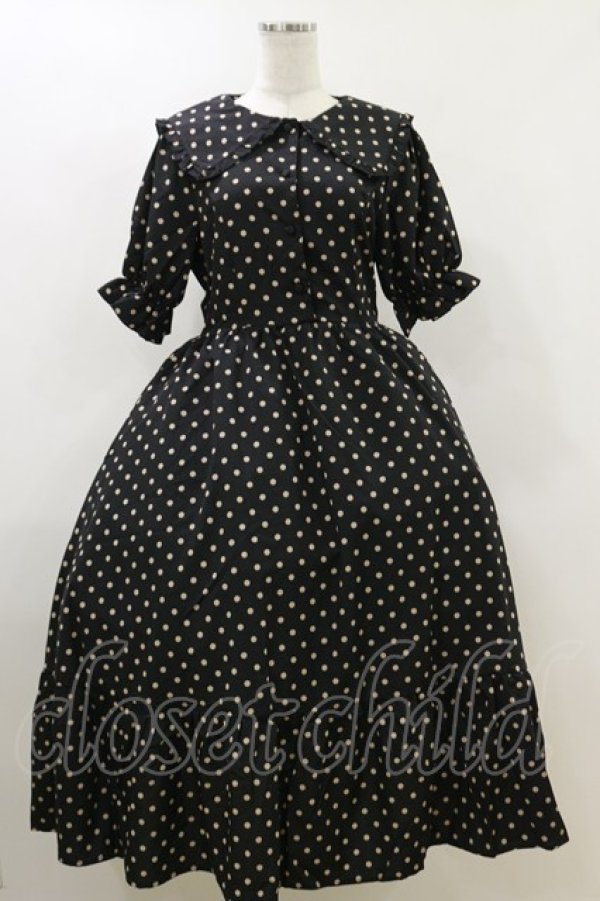 画像1: m petit by misako / ナシジドットワンピース L ブラック H-26-04-11-036-LO-OP-NS-ZH (1)