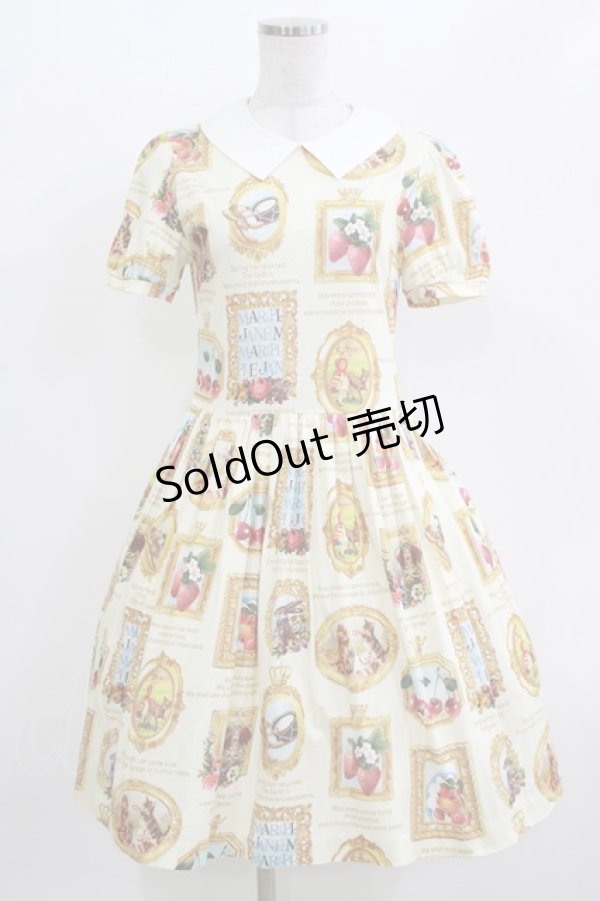 画像1: Jane Marple / Anniversaryフレームパフスリーブワンピース  アイボリー H-26-04-12-001-JM-OP-KB-ZH (1)