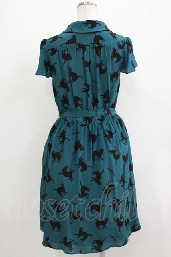画像3: HYSTERIC GLAMOUR / キャットプリントワンピース  グリーン H-26-04-12-027-PU-OP-KB-ZH (3)