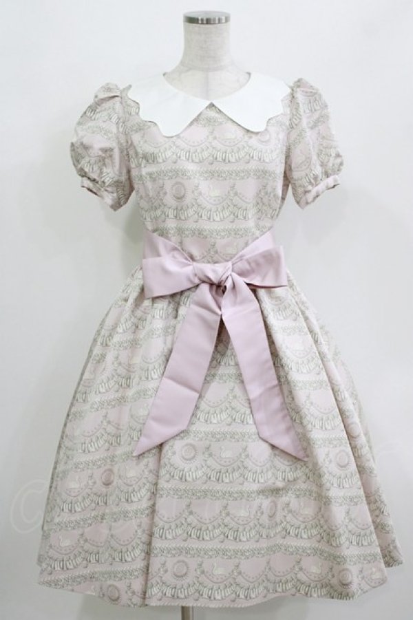 画像1: Q-pot. / スワンレイクケーキパフスリーブドレス  ピンク H-26-04-12-003-QP-OP-KB-ZH (1)