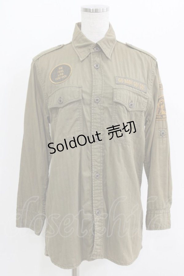 画像1: HYSTERIC GLAMOUR / ワッペンシャツ  カーキ H-26-04-12-034-PU-BL-KB-ZH (1)