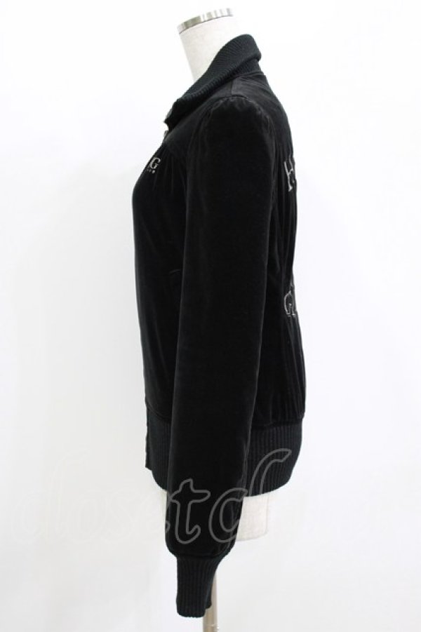 画像2: HYSTERIC GLAMOUR / ラメリブZIPブルゾン  ブラック H-26-04-12-036-PU-JA-KB-ZH (2)