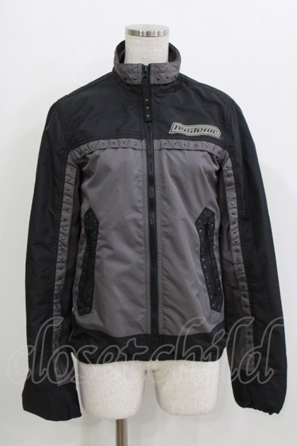 画像1: HYSTERIC GLAMOUR / バイカラースタッズZIPジャケット  ブラック×グレー H-26-04-12-038-PU-JA-KB-ZH (1)