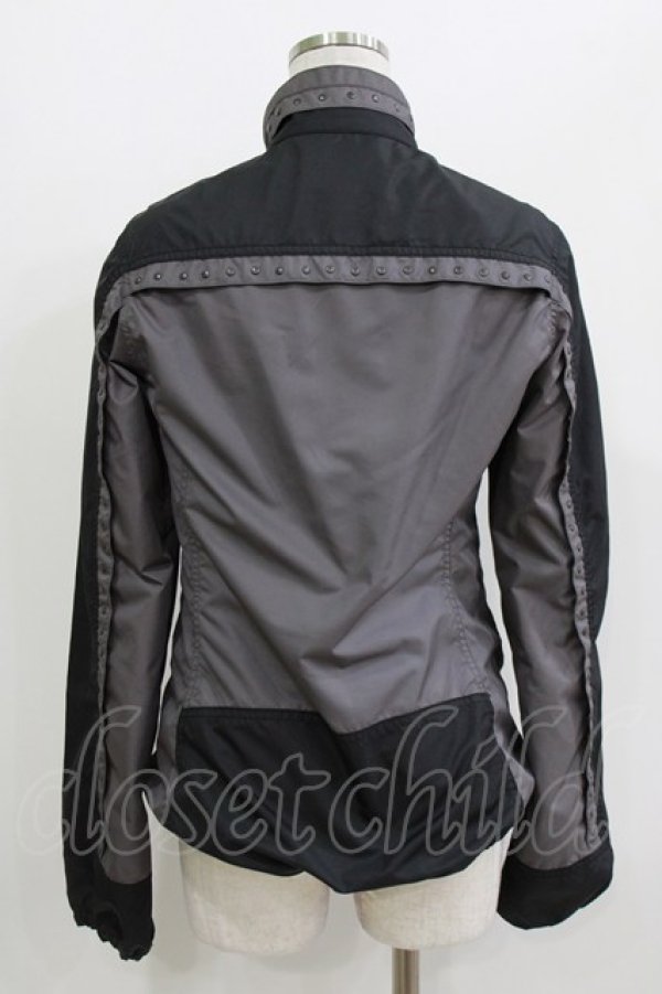 画像3: HYSTERIC GLAMOUR / バイカラースタッズZIPジャケット  ブラック×グレー H-26-04-12-038-PU-JA-KB-ZH (3)