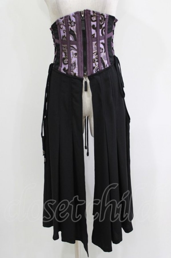 画像1: Qutie Frash / ロングオーバーコルセット  黒×紫 H-26-04-12-047-QU-ZA-KB-ZH (1)