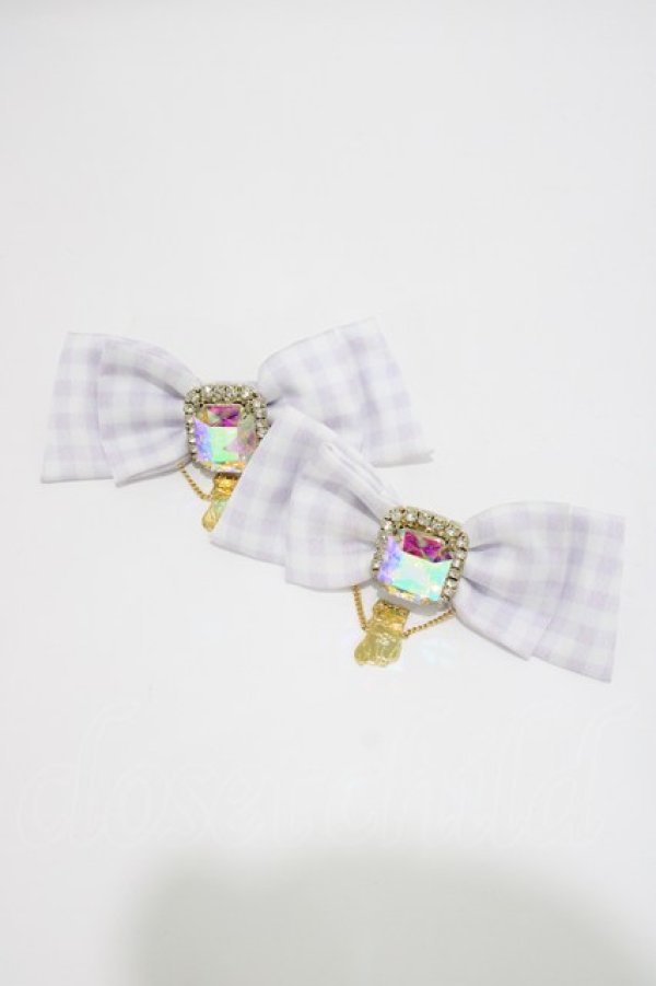 画像3: RoseMarie seoir / ビジューリボンクリップ  ラベンダー H-26-04-12-1028-LO-AC-KB-ZH (3)