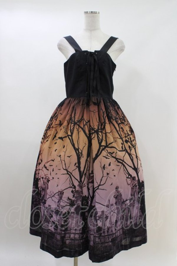 画像1: Moi-meme-Moitie / スリーピングガーデン編上げロングジャンパースカート  パープル H-26-04-12-1003-MO-OP-KB-ZH (1)