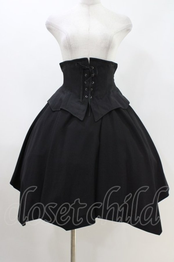 画像1: Moi-meme-Moitie / コルセット付ランダムスカート  ブラック H-26-04-12-1007-MO-SK-KB-ZH (1)