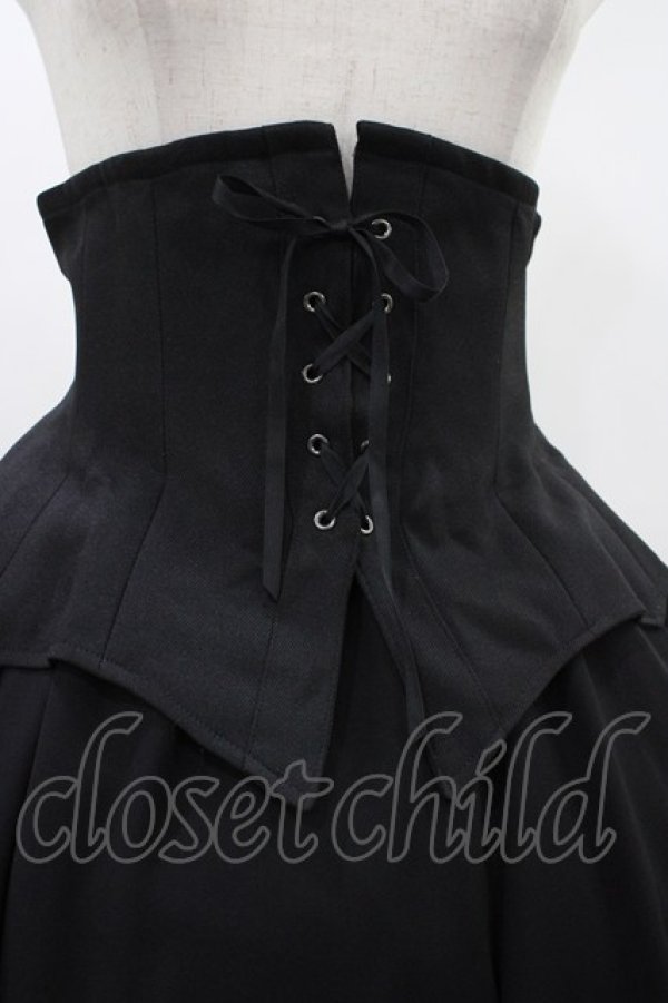 画像4: Moi-meme-Moitie / コルセット付ランダムスカート  ブラック H-26-04-12-1007-MO-SK-KB-ZH (4)