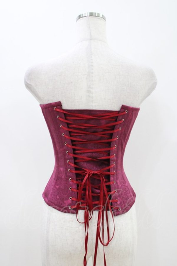 画像3: abilletage / レースプリントロングコルセット 3 ワイン H-26-04-12-1011-GO-TO-KB-ZH (3)