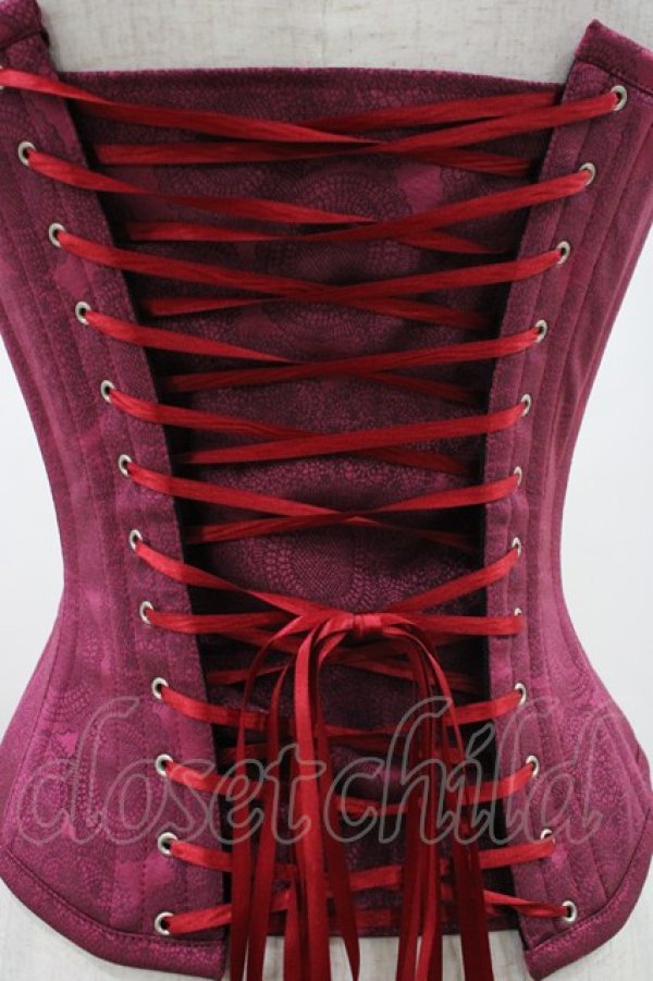 画像5: abilletage / レースプリントロングコルセット 3 ワイン H-26-04-12-1011-GO-TO-KB-ZH (5)