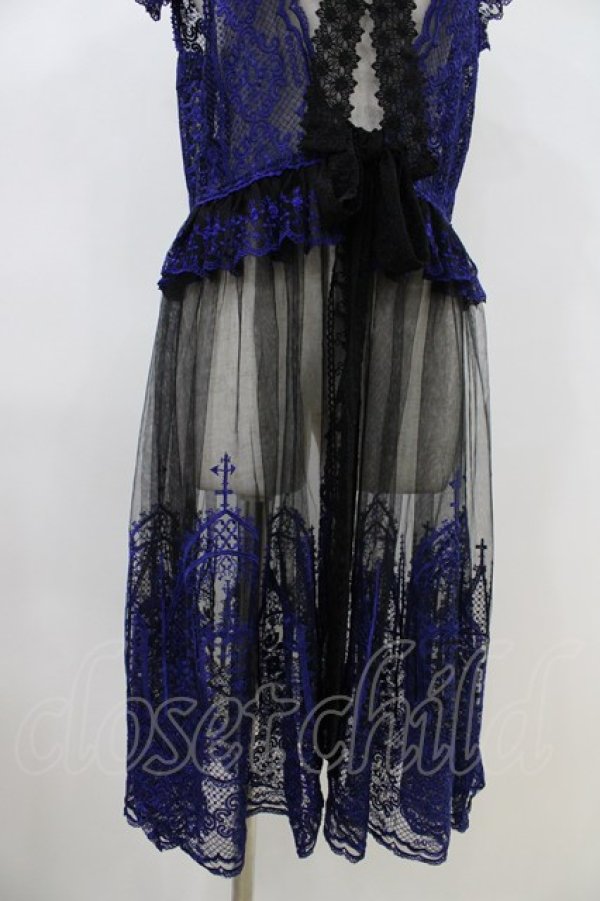 画像5: Moi-meme-Moitie / moi meme moitie baroqueChurch & Roses 〜透き徹る秘めやかに交錯する薔薇園の聖壇〜レースダブリエ  黒×青 H-26-04-12-1013-MO-OP-KB-ZH (5)