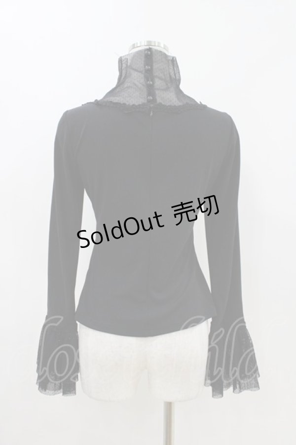 画像3: Moi-meme-Moitie / チュール編み上げカットソー  ブラック H-26-04-12-1014-MO-TO-KB-ZH (3)