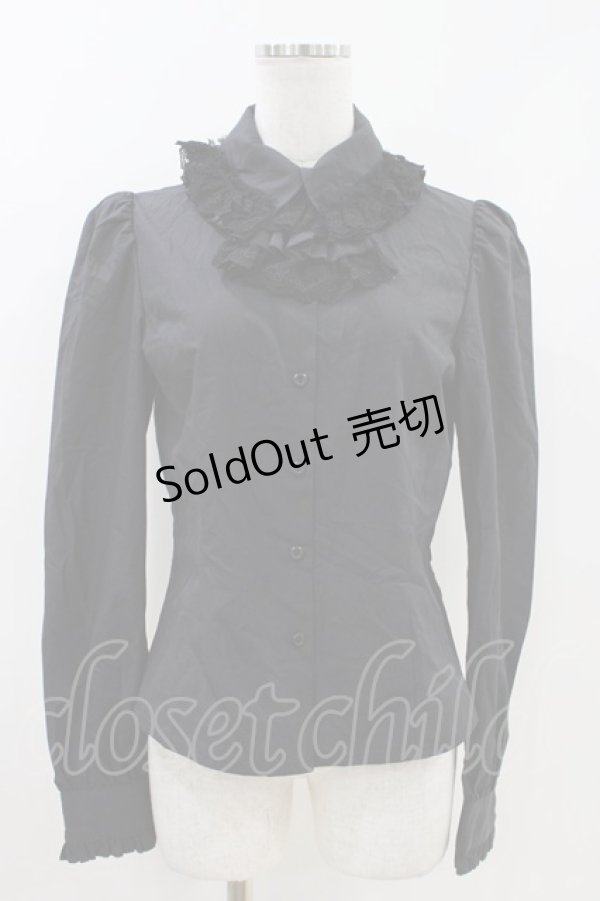 画像1: Moi-meme-Moitie / バラスカラップレースタイ付ブラウス  ブラック H-26-04-12-1015-MO-BL-KB-ZH (1)