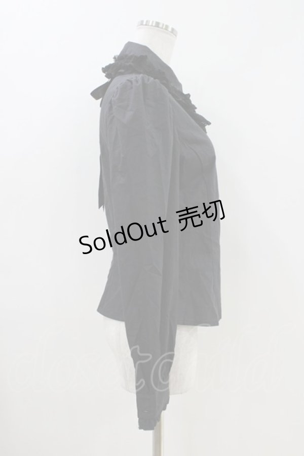 画像2: Moi-meme-Moitie / バラスカラップレースタイ付ブラウス  ブラック H-26-04-12-1015-MO-BL-KB-ZH (2)