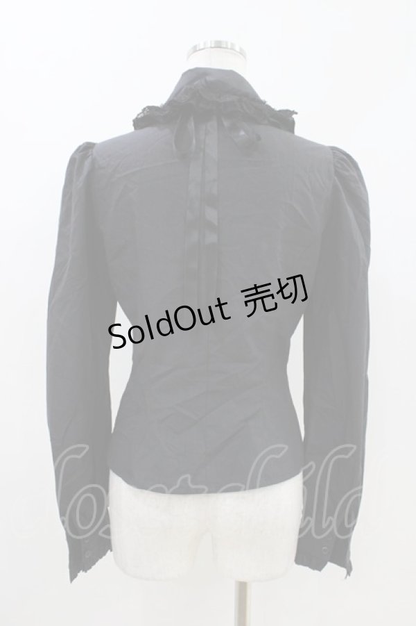 画像3: Moi-meme-Moitie / バラスカラップレースタイ付ブラウス  ブラック H-26-04-12-1015-MO-BL-KB-ZH (3)