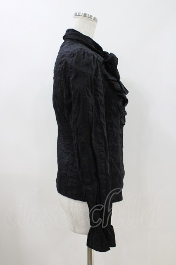 画像2: Moi-meme-Moitie / ボウカラーブラウス  ブラック H-26-04-12-1016-MO-BL-KB-ZH (2)