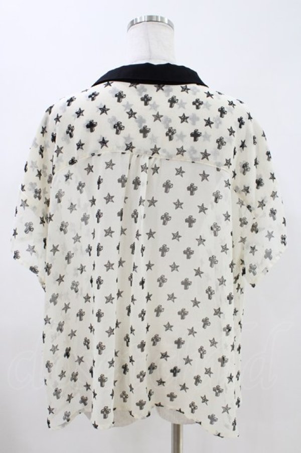 画像2: WORLD WIDE LOVE！(Rydia) / プリントシアーシャツ  アイボリー H-26-04-12-1017-PU-BL-KB-ZH (2)