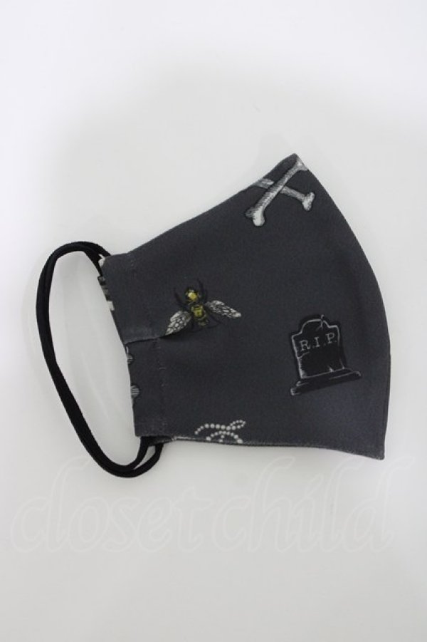 画像1: Q-pot. / オリジナル布マスク  ブラック H-26-04-12-1026-QP-ZA-KB-ZH (1)