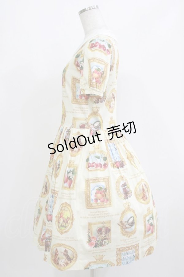 画像2: Jane Marple / Anniversaryフレームパフスリーブワンピース  アイボリー H-26-04-12-001-JM-OP-KB-ZH (2)