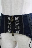 画像4: Ozz Croce / 薔薇刺繍フラップ付きコルセット  紺 H-26-04-12-050-OO-ZA-KB-ZH (4)