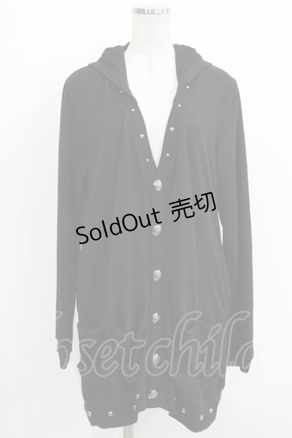 画像1: SEX POT ReVeNGe / ロングフードカーディガン  黒 H-26-04-12-055-SP-TO-KB-ZH (1)