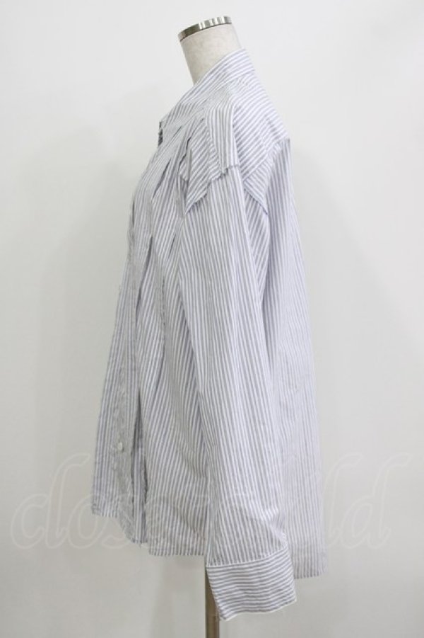 画像2: MILKBOY / DAMAGE STRIPE SHIRT  オフ×ブルー H-26-04-12-058-MB-BL-KB-ZH (2)