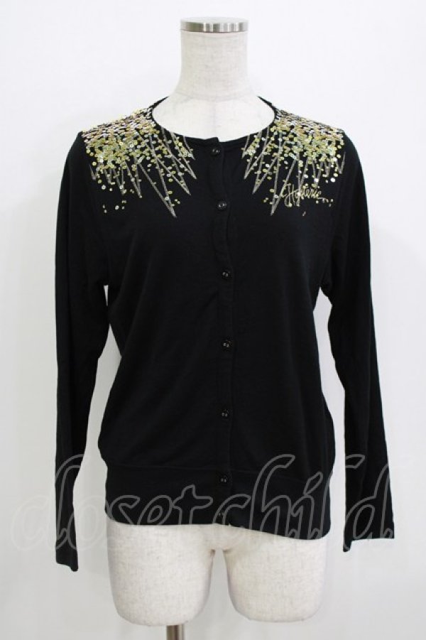 画像1: HYSTERIC GLAMOUR / スパンコールカーディガン  ブラック H-26-04-12-060-PU-TO-KB-ZH (1)