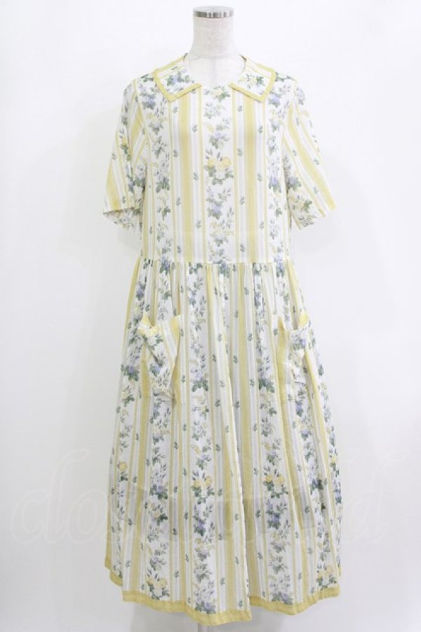 画像1: Jane Marple Dans Le Salon / Pale rosesリンクルドレス M イエロー H-26-04-12-010-JM-OP-KB-ZH (1)