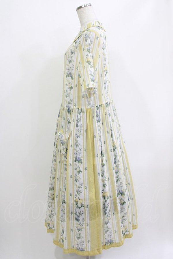 画像2: Jane Marple Dans Le Salon / Pale rosesリンクルドレス M イエロー H-26-04-12-010-JM-OP-KB-ZH (2)