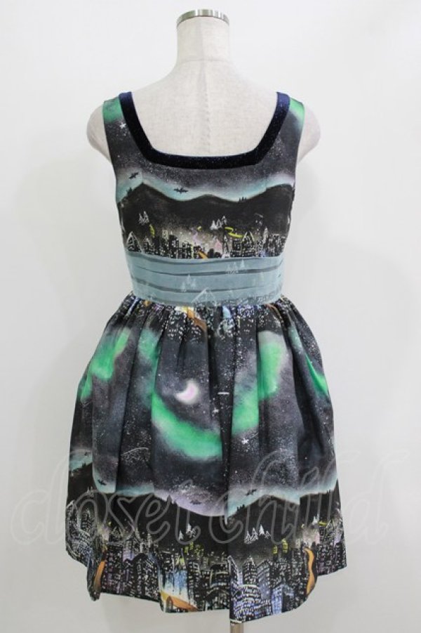 画像3: MILK / Aurora cityドレス  オーロラ柄×ブルー H-26-04-12-021-ML-OP-KB-ZH (3)