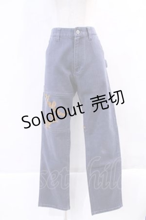画像: Karl Helmut / チェックロゴ刺繍パンツ  青デニム I-23-11-27-015-EL-PA-HD-ZY