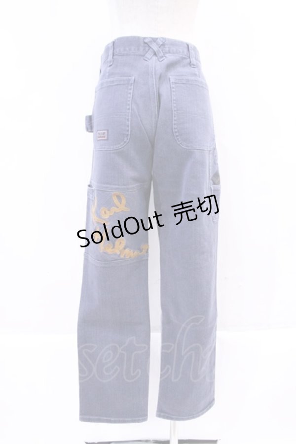 画像2: Karl Helmut / チェックロゴ刺繍パンツ  青デニム I-23-11-27-015-EL-PA-HD-ZY (2)