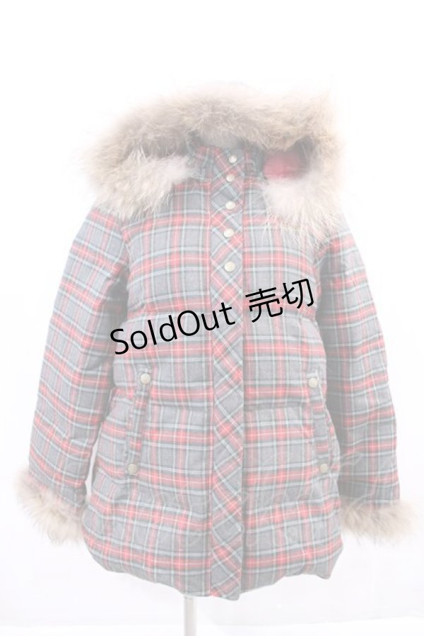 画像1: 【SALE】PINK HOUSE / タータンチェックフードブルゾン  赤Ｘ緑チェック I-23-12-07-013-LO-JA-HD-ZT-C022 (1)