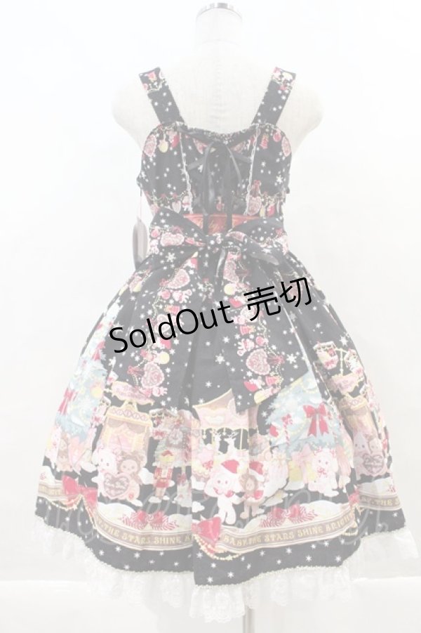 画像3: BABY,THE STARS SHINE BRIGHT / くみゃちゃんのクリスマスマーケットジャンパースカートI&カチューシャセット  黒 I-23-12-11-005-BA-OP-HD-ZI (3)