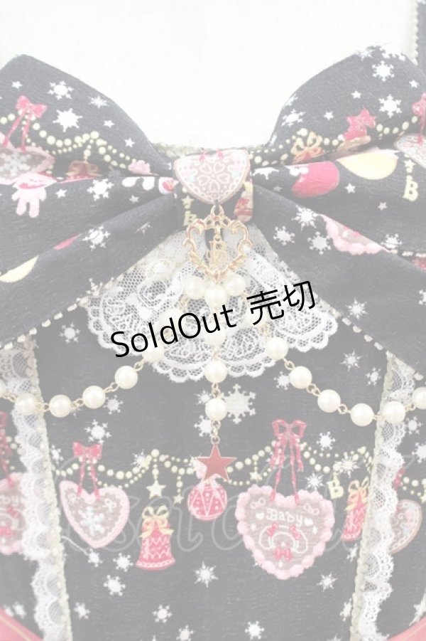 画像4: BABY,THE STARS SHINE BRIGHT / くみゃちゃんのクリスマスマーケットジャンパースカートI&カチューシャセット  黒 I-23-12-11-005-BA-OP-HD-ZI (4)