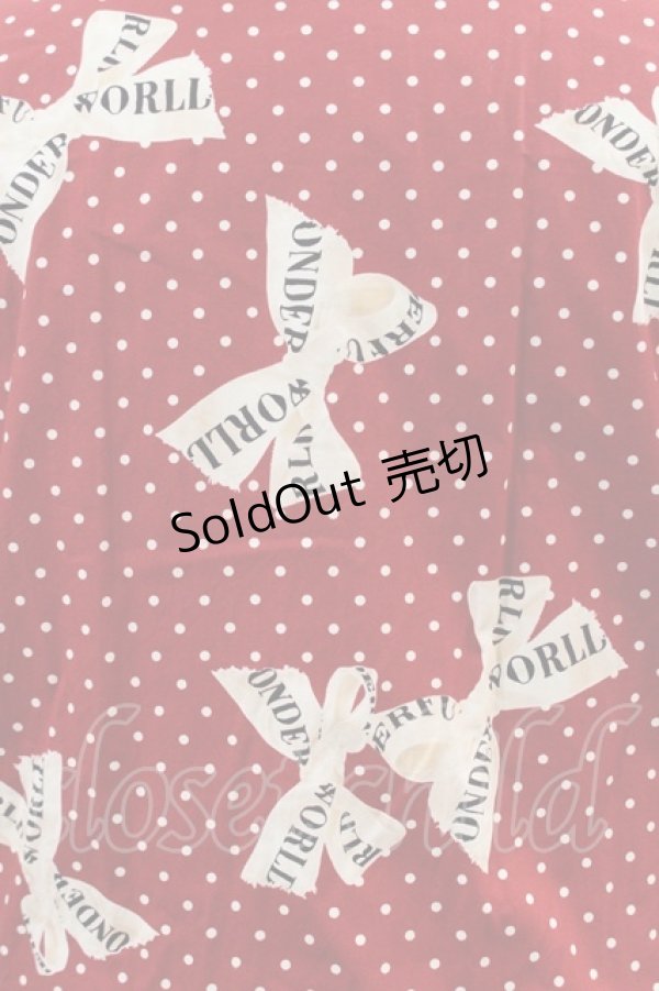 画像3: WONDERFUL WORLD / ロゴリボンドット半袖ボリュームワンピースセット  赤Ｘ白 I-23-12-20-074-LO-OP-HD-ZI (3)