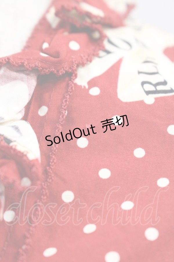 画像7: WONDERFUL WORLD / ロゴリボンドット半袖ボリュームワンピースセット  赤Ｘ白 I-23-12-20-074-LO-OP-HD-ZI (7)