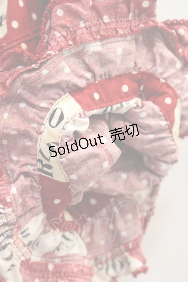 画像8: WONDERFUL WORLD / ロゴリボンドット半袖ボリュームワンピースセット  赤Ｘ白 I-23-12-20-074-LO-OP-HD-ZI (8)